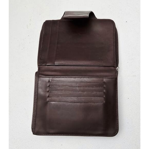 Mandarina Duck Bifold Zip Accordion Wallet Calfskin Leather Brown MD38 - Picture 10 of 12